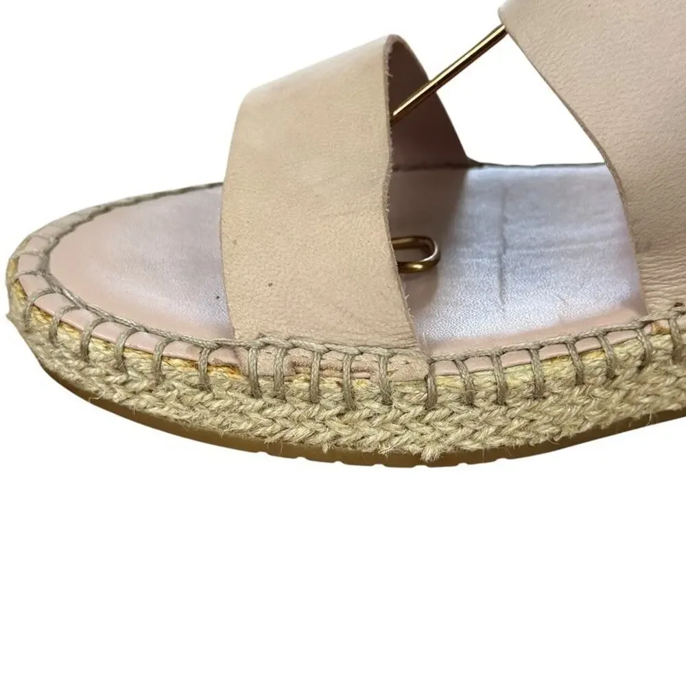 Cole Haan Womens Espadrille Sandals Slingback Pink Shoes Wide Strap Leather 9 B